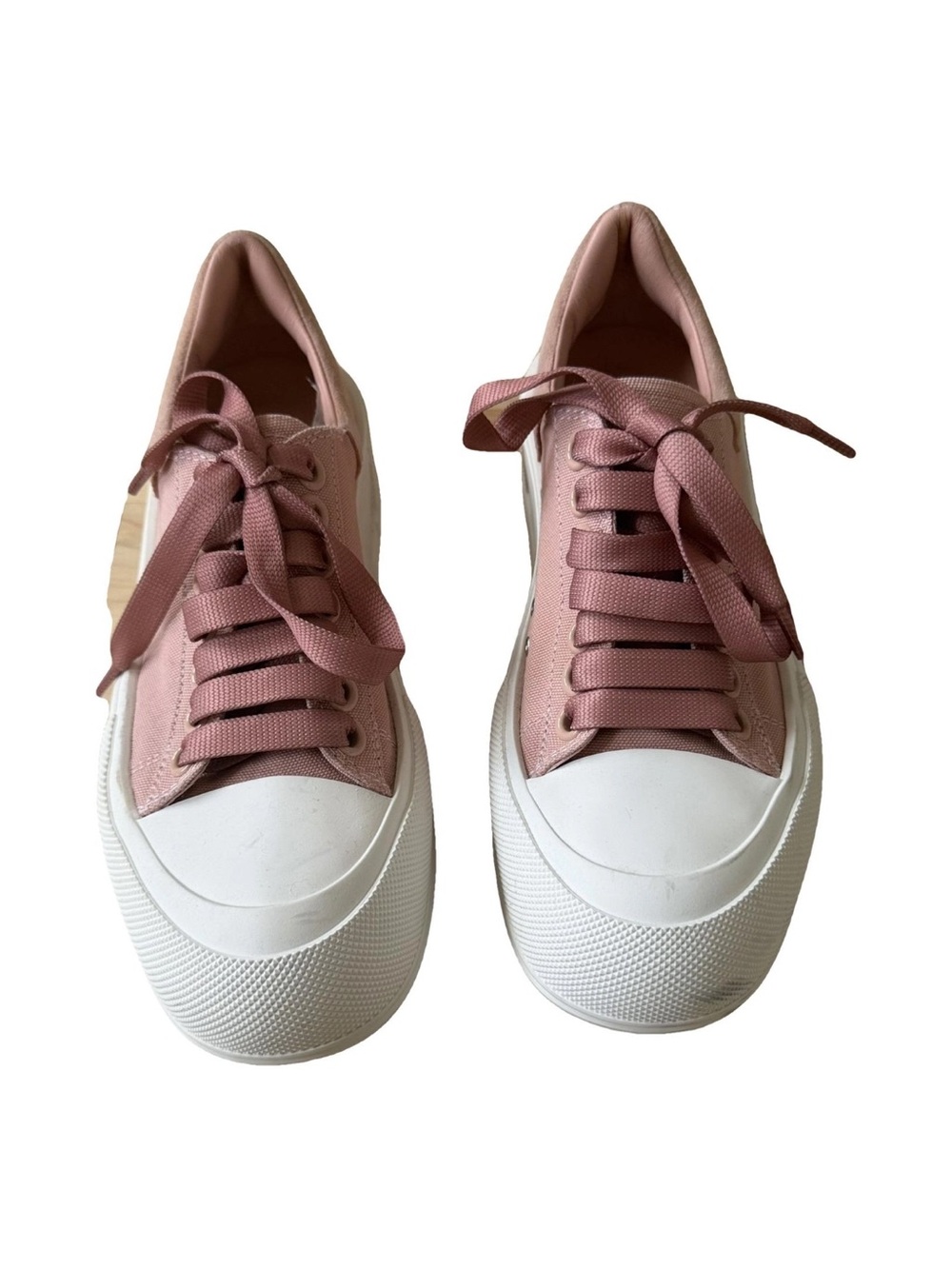 Alexander McQueen Pink and White Platform Sneakers